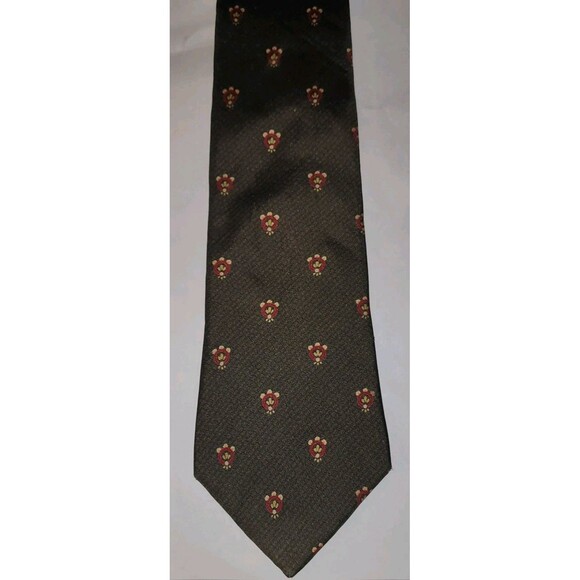 Saint Laurent Other - YSL Gray Red‎ Neck Tie Silk Handmade Italy Yves Saint Laurent Necktie
